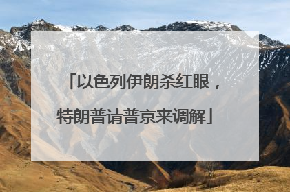 以色列伊朗杀红眼，特朗普请普京来调解
