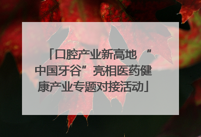 口腔产业新高地 “中国牙谷”亮相医药健康产业专题对接活动