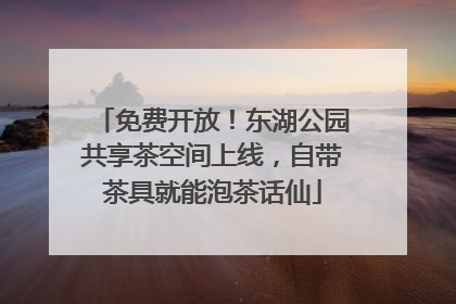 免费开放！东湖公园共享茶空间上线，自带茶具就能泡茶话仙