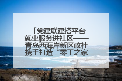 党建联建搭平台 就业服务进社区——青岛西海岸新区政社携手打造“零工之家”就业服务新阵地