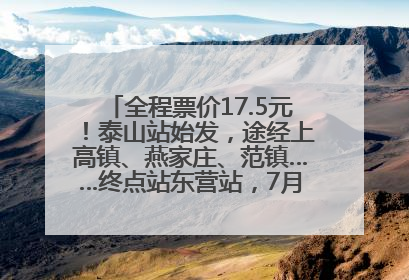 全程票价17.5元！泰山站始发，途经上高镇、燕家庄、范镇……终点站东营站，7月1日开通！