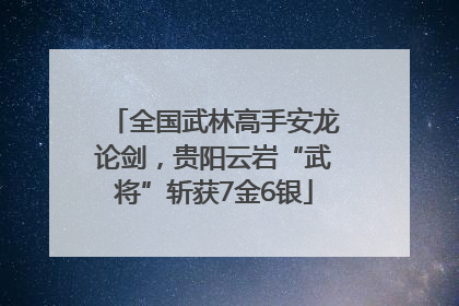 全国武林高手安龙论剑，贵阳云岩“武将”斩获7金6银