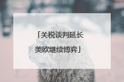关税谈判延长 美欧继续博弈