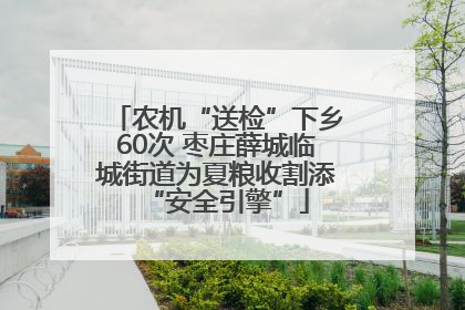 农机“送检”下乡60次 枣庄薛城临城街道为夏粮收割添“安全引擎”