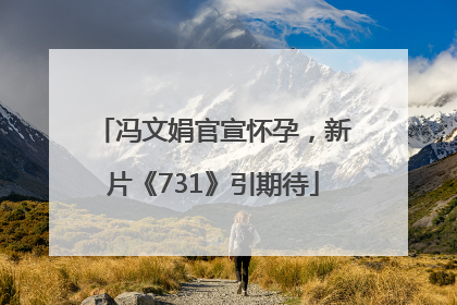 冯文娟官宣怀孕，新片《731》引期待