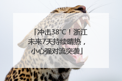 冲击38℃！浙江未来7天持续晴热，小心强对流突袭