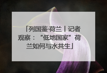 列国鉴·荷兰丨记者观察：“低地国家”荷兰如何与水共生