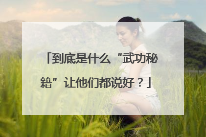 到底是什么“武功秘籍”让他们都说好？