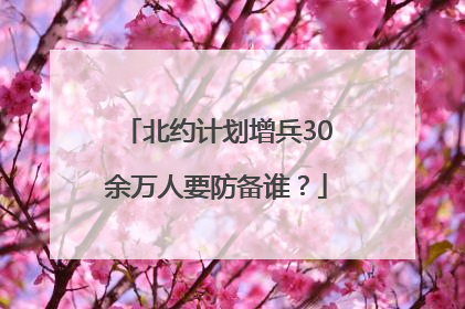 北约计划增兵30余万人要防备谁？