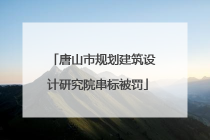 唐山市规划建筑设计研究院串标被罚