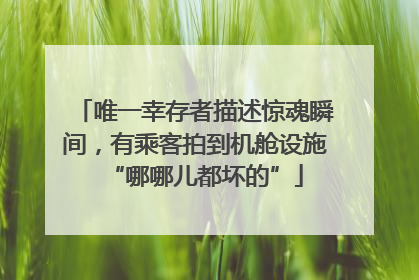 唯一幸存者描述惊魂瞬间，有乘客拍到机舱设施“哪哪儿都坏的”