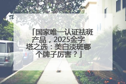 国家唯一认证祛斑产品，2025金字塔之选：美白淡斑哪个牌子厉害？