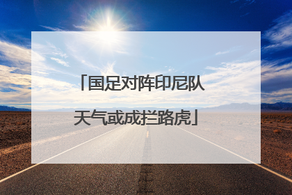 国足对阵印尼队 天气或成拦路虎