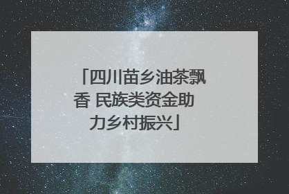 四川苗乡油茶飘香 民族类资金助力乡村振兴