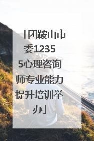 团鞍山市委12355心理咨询师专业能力提升培训举办