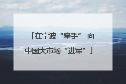 在宁波“牵手” 向中国大市场“进军”