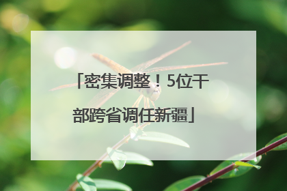 密集调整！5位干部跨省调任新疆