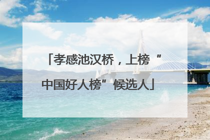 孝感池汉桥，上榜“中国好人榜”候选人