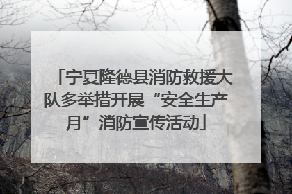 宁夏隆德县消防救援大队多举措开展“安全生产月”消防宣传活动