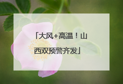 大风+高温！山西双预警齐发