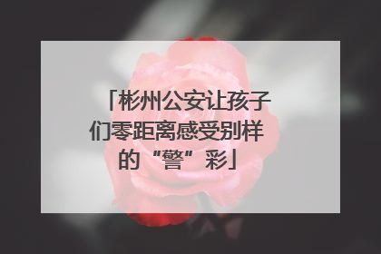 彬州公安让孩子们零距离感受别样的“警”彩