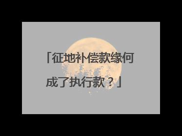 征地补偿款缘何成了执行款？