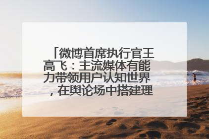 微博首席执行官王高飞：主流媒体有能力带领用户认知世界，在舆论场中搭建理性的讨论空间