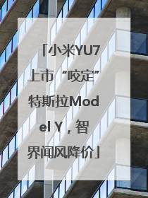 小米YU7上市“咬定”特斯拉Model Y，智界闻风降价