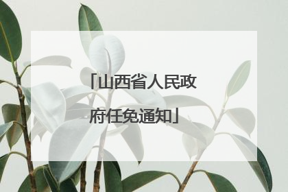 山西省人民政府任免通知