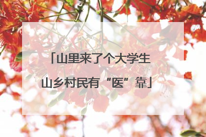 山里来了个大学生 山乡村民有“医”靠