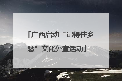 广西启动“记得住乡愁”文化外宣活动