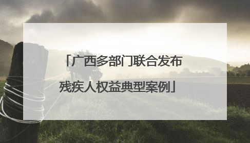 广西多部门联合发布残疾人权益典型案例