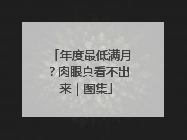 年度最低满月？肉眼真看不出来｜图集