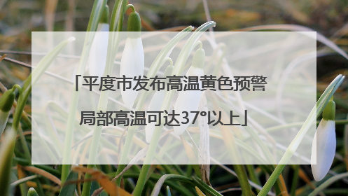 平度市发布高温黄色预警 局部高温可达37°以上