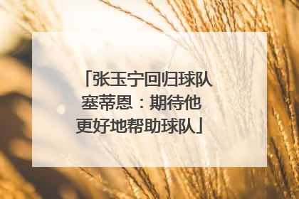 张玉宁回归球队 塞蒂恩：期待他更好地帮助球队