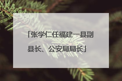 张学仁任福建一县副县长、公安局局长