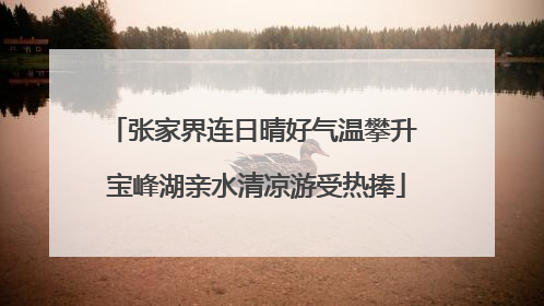 张家界连日晴好气温攀升 宝峰湖亲水清凉游受热捧