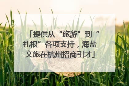 提供从“旅游”到“扎根”各项支持，海盐文旅在杭州招商引才