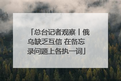 总台记者观察丨俄乌缺乏互信 在备忘录问题上各执一词