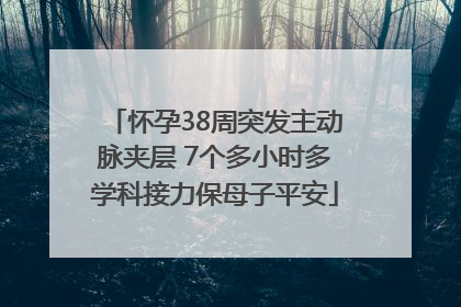 怀孕38周突发主动脉夹层 7个多小时多学科接力保母子平安