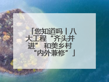 您知道吗丨八大工程“齐头并进” 和美乡村“内外兼修”