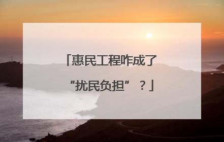 惠民工程咋成了“扰民负担”？