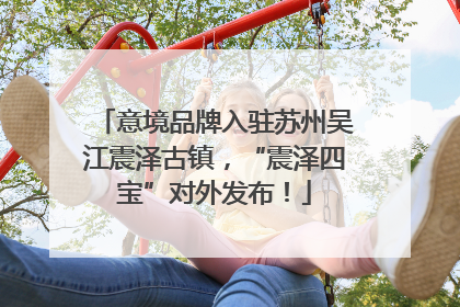 意境品牌入驻苏州吴江震泽古镇，“震泽四宝”对外发布！