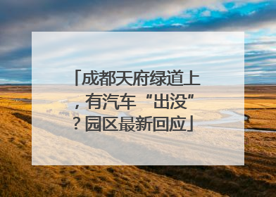 成都天府绿道上，有汽车“出没”？园区最新回应