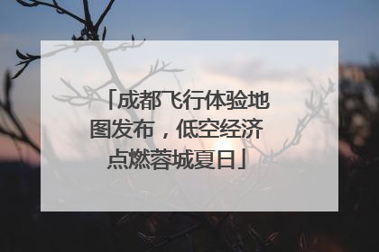 成都飞行体验地图发布，低空经济点燃蓉城夏日