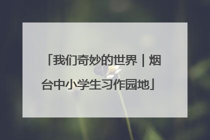 我们奇妙的世界｜烟台中小学生习作园地