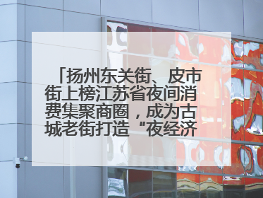 扬州东关街、皮市街上榜江苏省夜间消费集聚商圈，成为古城老街打造“夜经济”的样本