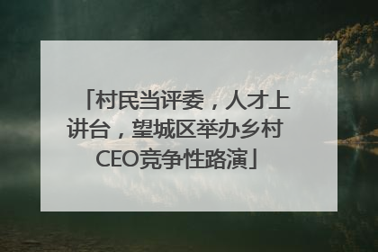 村民当评委，人才上讲台，望城区举办乡村CEO竞争性路演