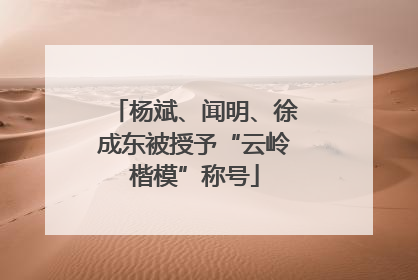 杨斌、闻明、徐成东被授予“云岭楷模”称号