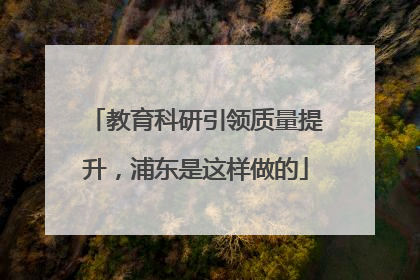 教育科研引领质量提升，浦东是这样做的